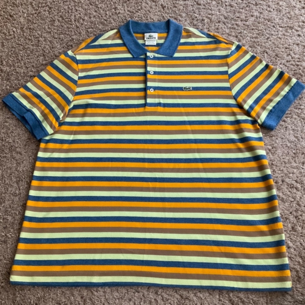 Lacoste Heather Striped Men’s Polo Lacoste Size 7
